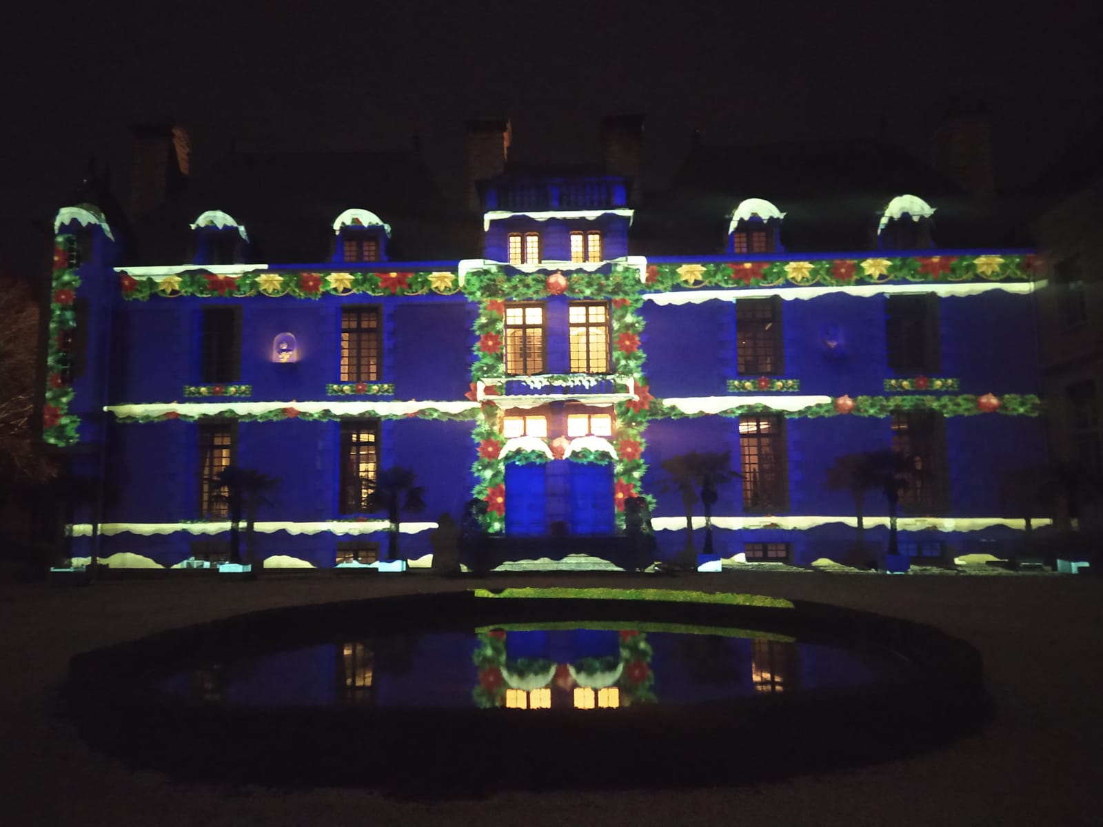 Projection 3D sur la façade du chateau